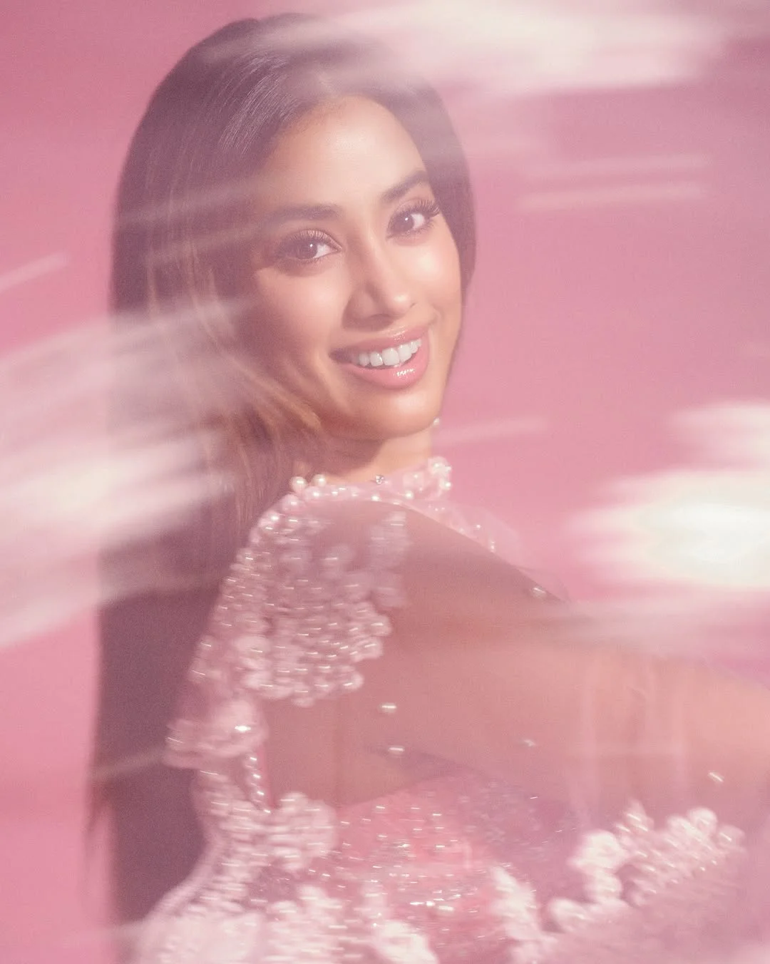 Manish Malhotra's Craftsmanship in Blush Pink Lehenga for Janhvi Kapoor