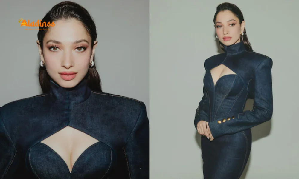Tamannaah Bhatia Turns Denim Into High Fashion Moment With Bold Sculpted Dress