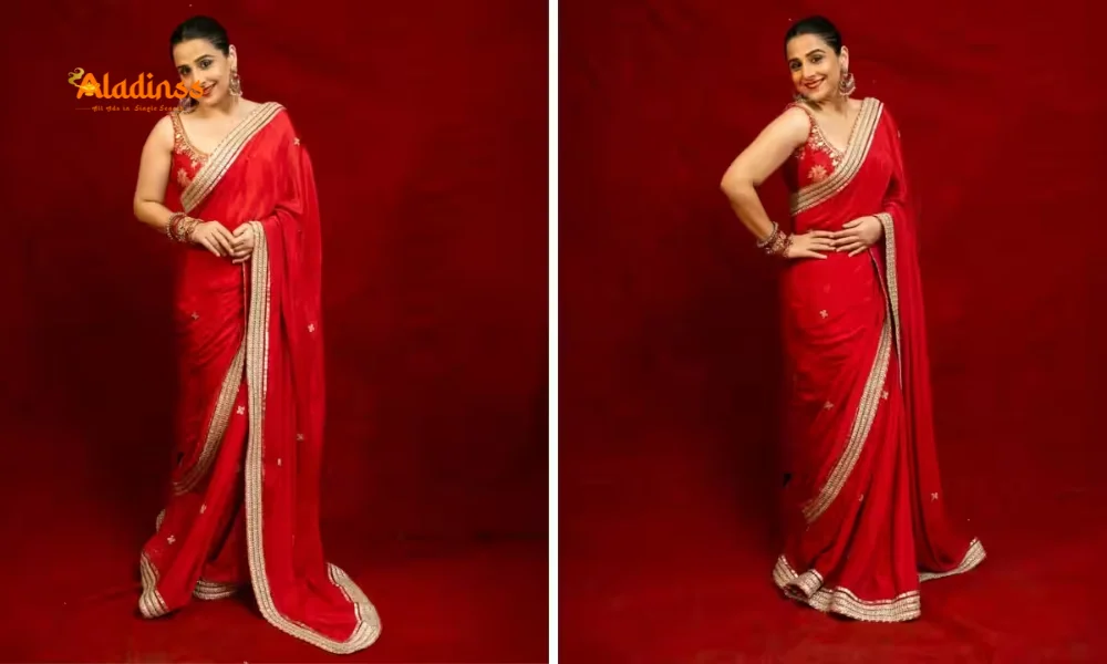 Vidya Balan’s Navratri 2025 Red Saree Look