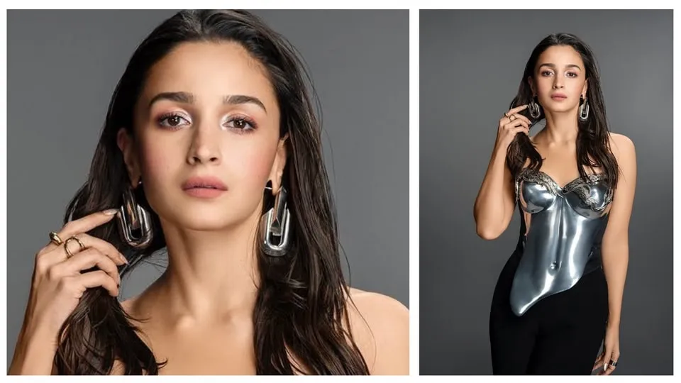 Alia Bhatt metallic breastplate