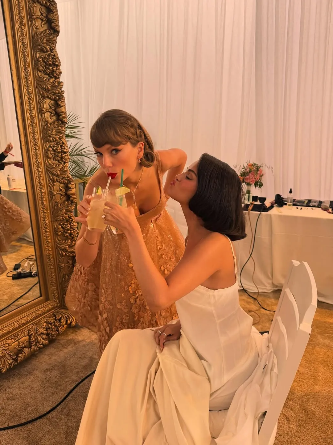 Taylor Swift Maticevski black gown Selena Gomez wedding