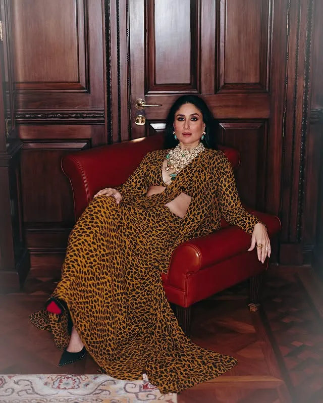 Kareena Kapoor leopard saree