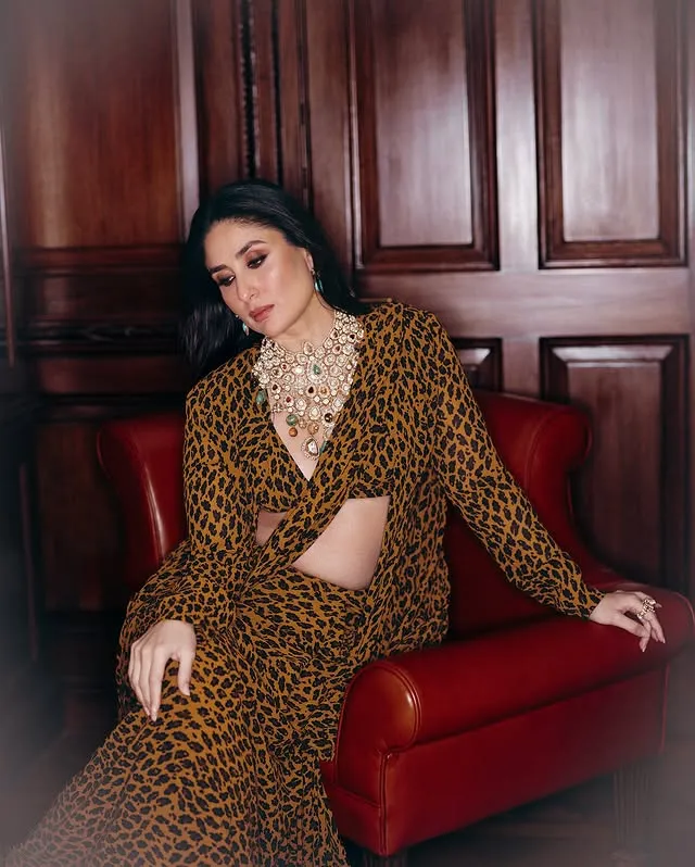 Kareena Kapoor leopard saree
