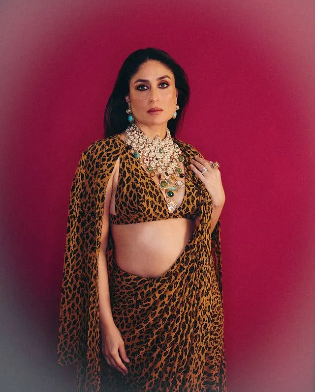 Kareena Kapoor leopard saree