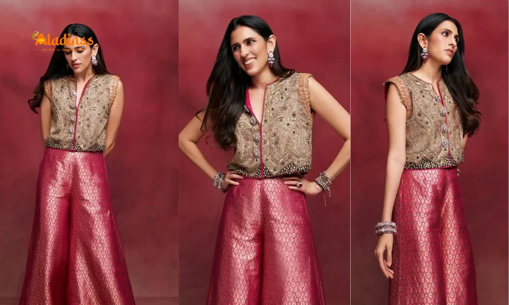 Shloka Mehta's Chic Banarasi Diwali Look