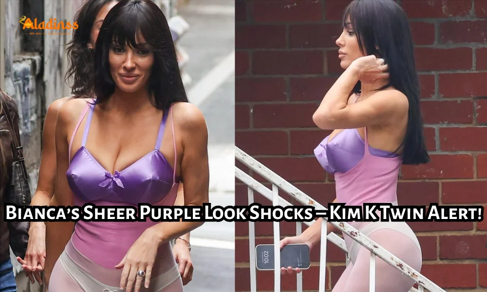 Bianca Censori Rocks Sheer Purple in Melbourne Kim K Vibes