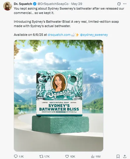 Twitter Reaction to Bathwater Bliss Soap