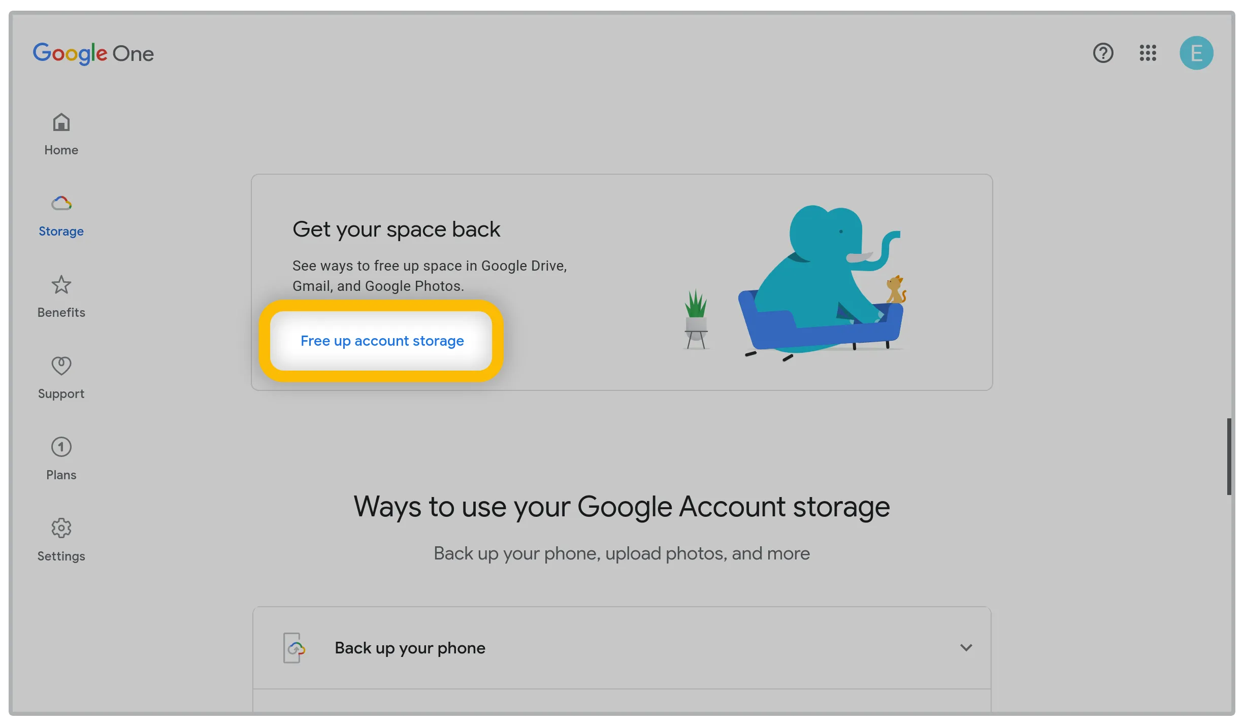 Gmail storage allocation and usage breakdown
