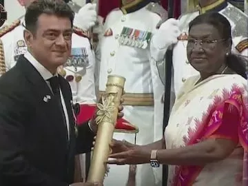 Actor Ajith Kumar Receives Padma Bhushan Award