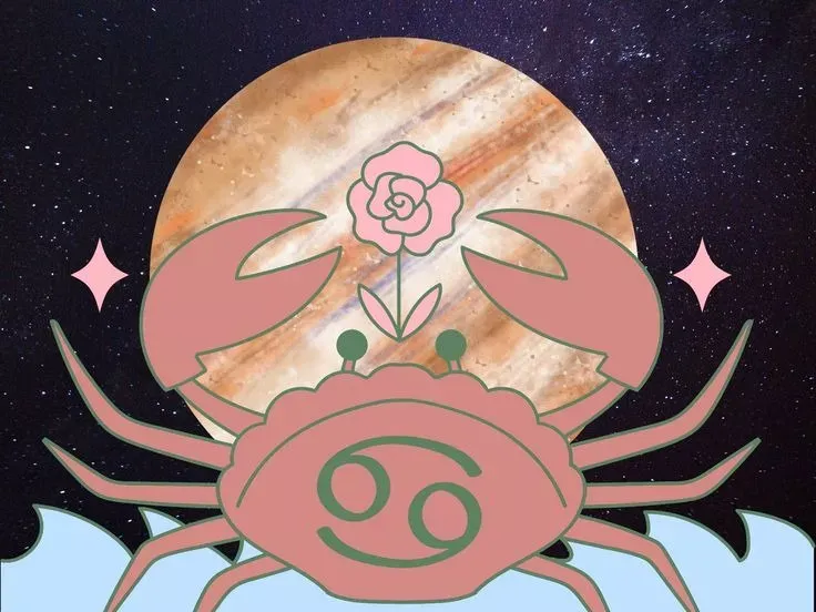 Cancer zodiac symbol beside a journal under moonlight