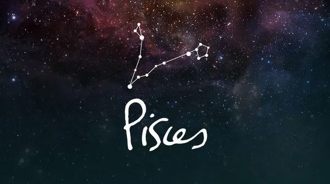 Pisces symbol with serene water and creative scene