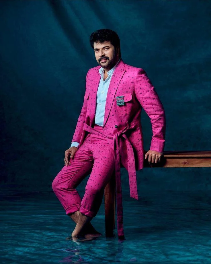 Mammooty In Pink Suit HD Image