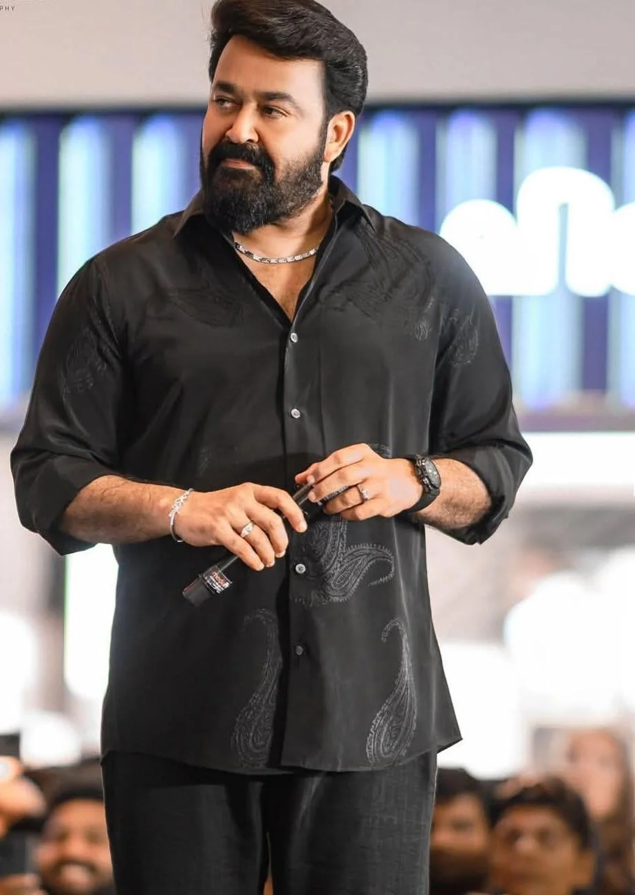 Mohanlal In Black Shirt HD Wallpaper