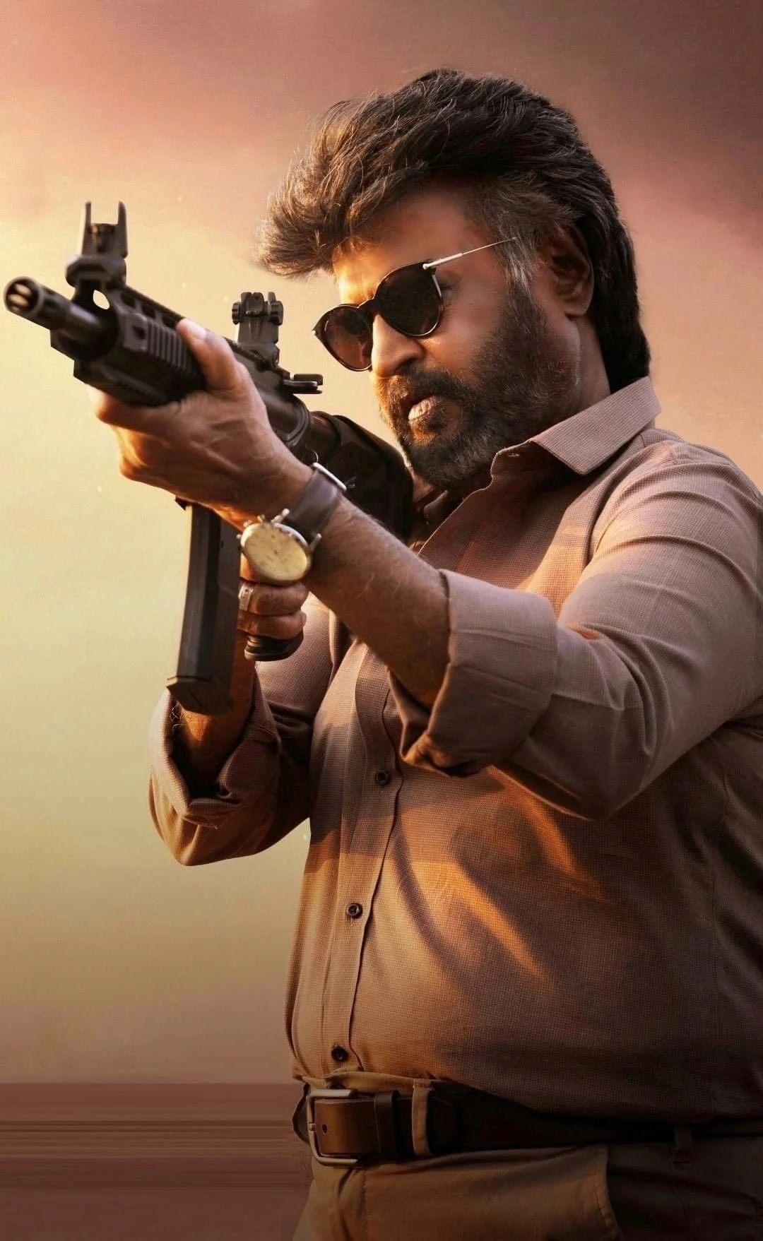 Rajini on Fire HD Image