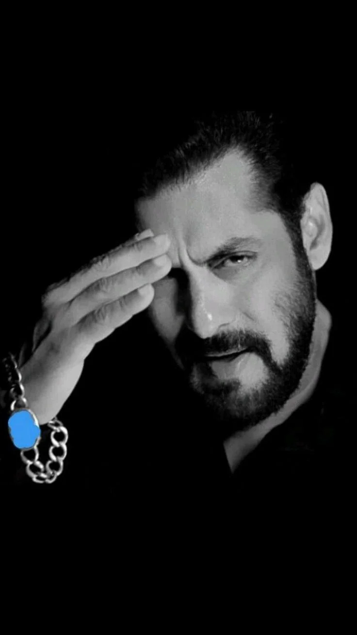 Salman Khan Closeup Black & White Image