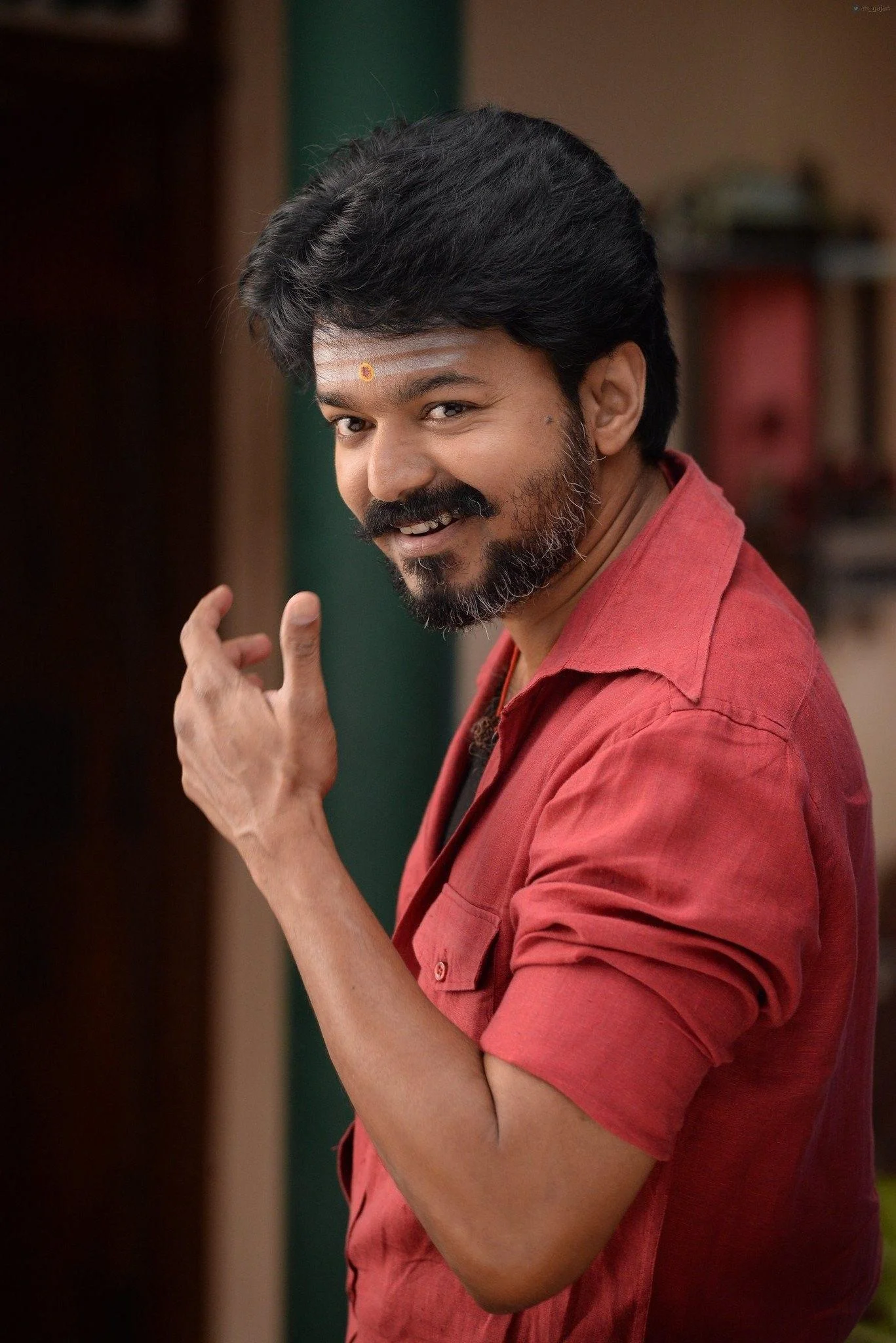 Vijay Red Shirt Look Image