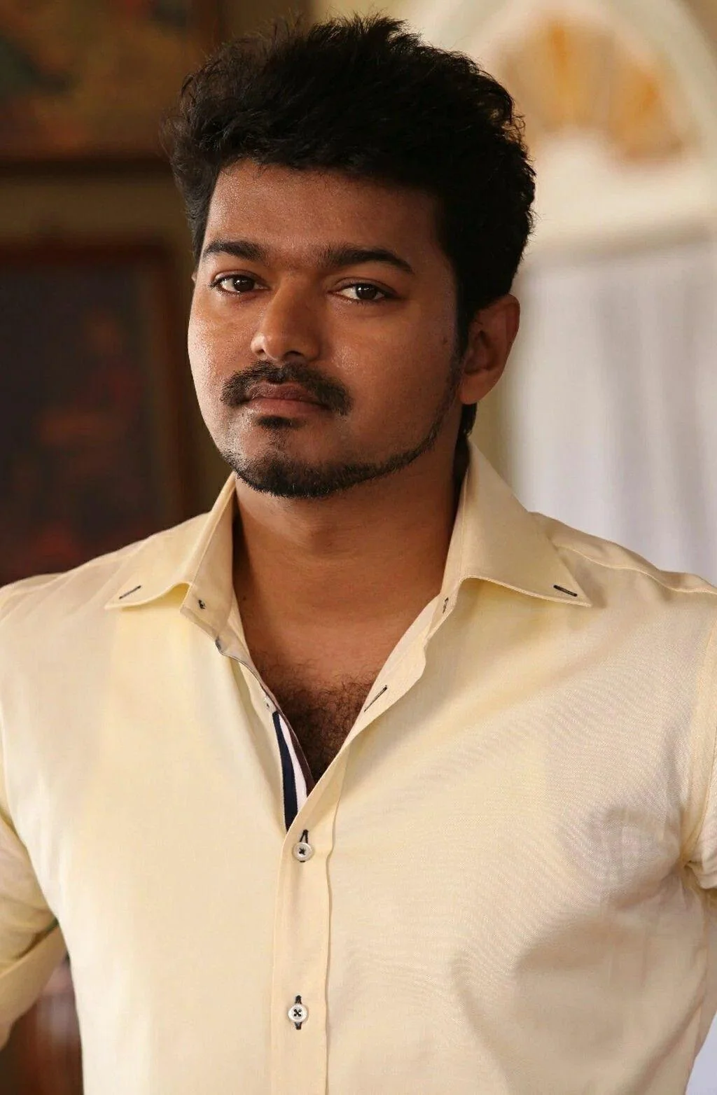 Vijay White Shirt Style Image