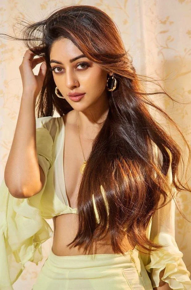 Anu Emmanuel Glows in Soft Yellow Outfit Hd Photo