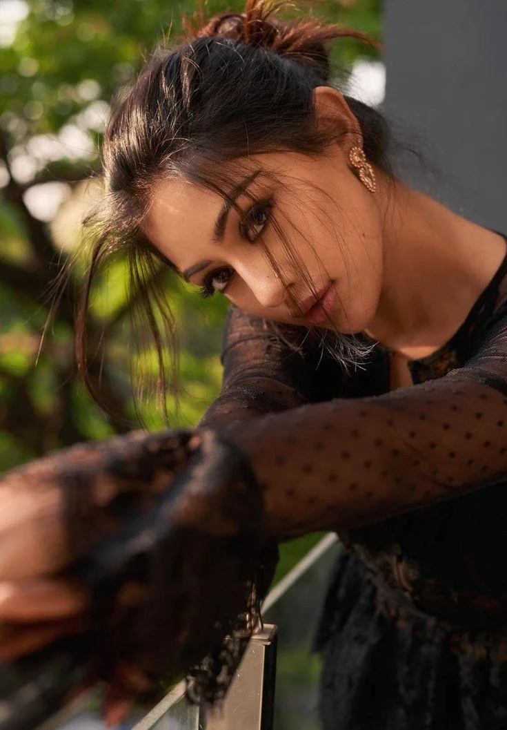 Anu Emmanuel in Bold Black Lace Dress Hd Pic
