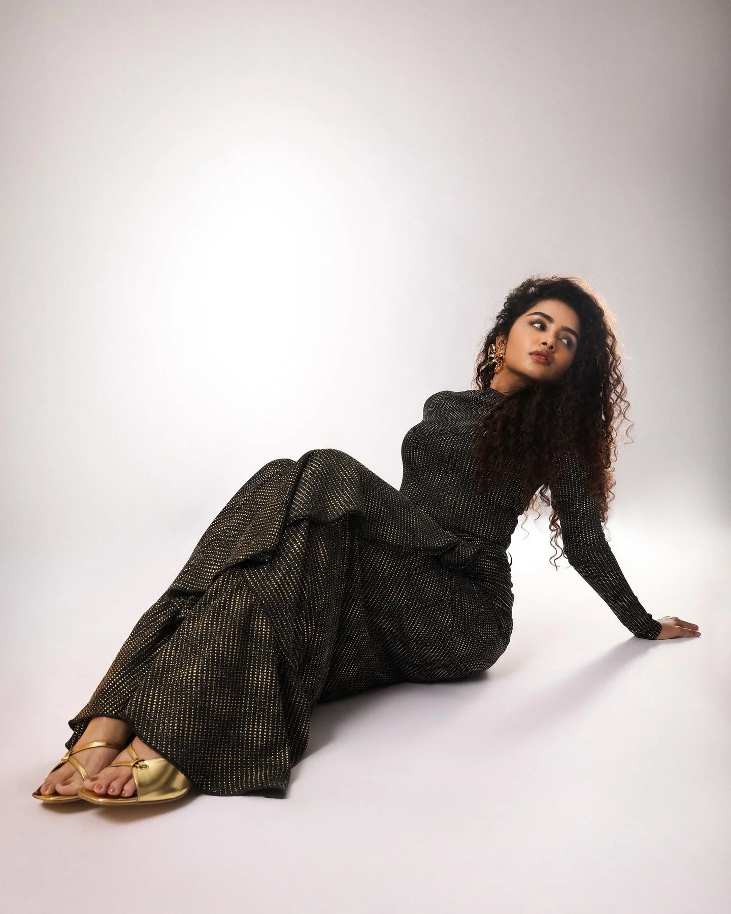 Actress Anupama Glamorous Look in Black Designer Outfit