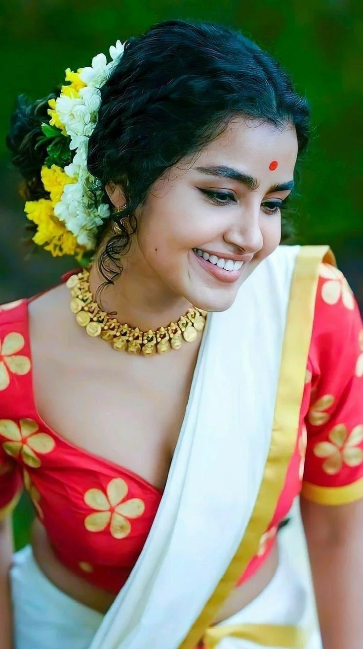 Anupama Parameswaran in Kerala Saree Hd Wallpaper