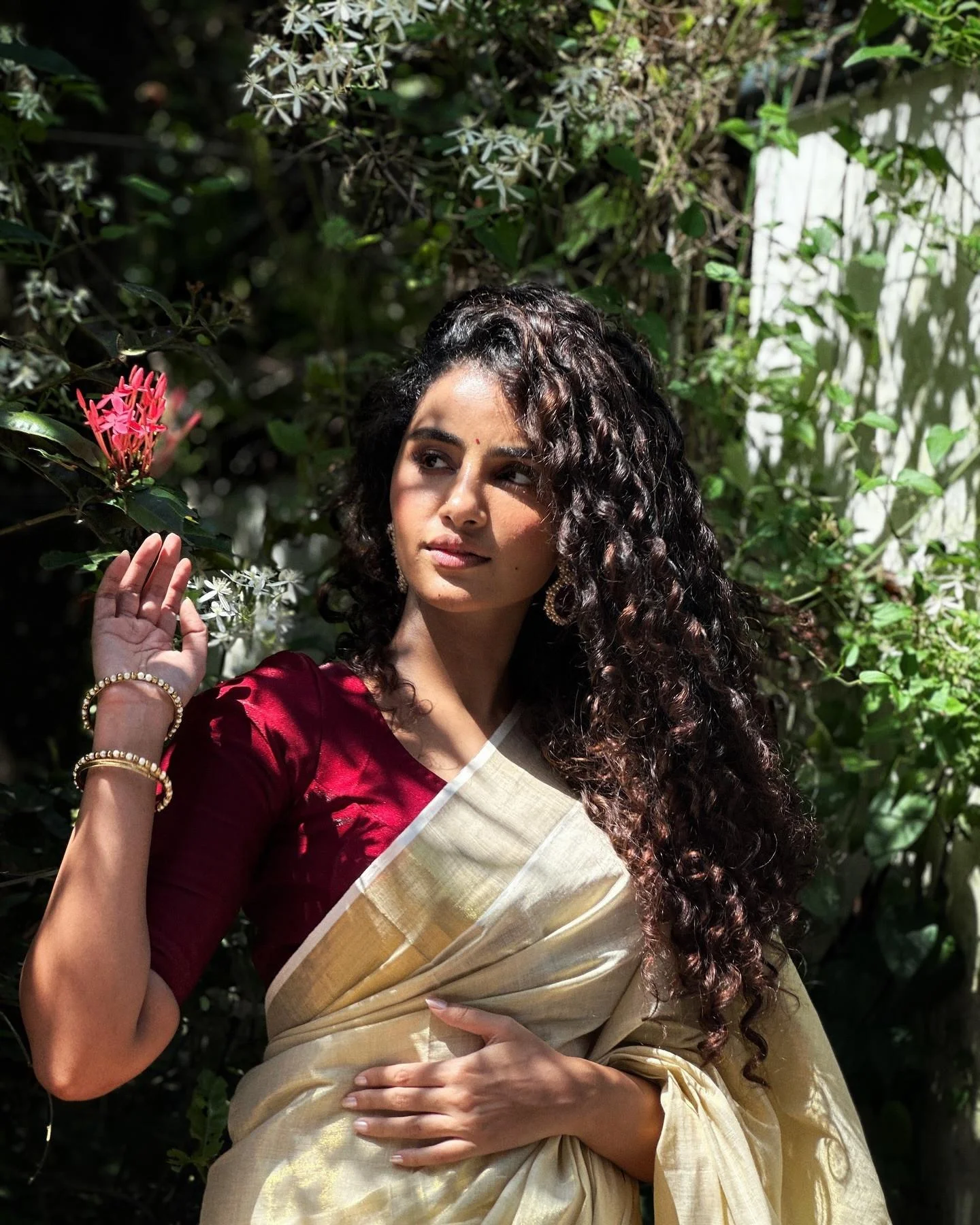 Anupama Parameswaran in Kerala Saree Traditional Look Image