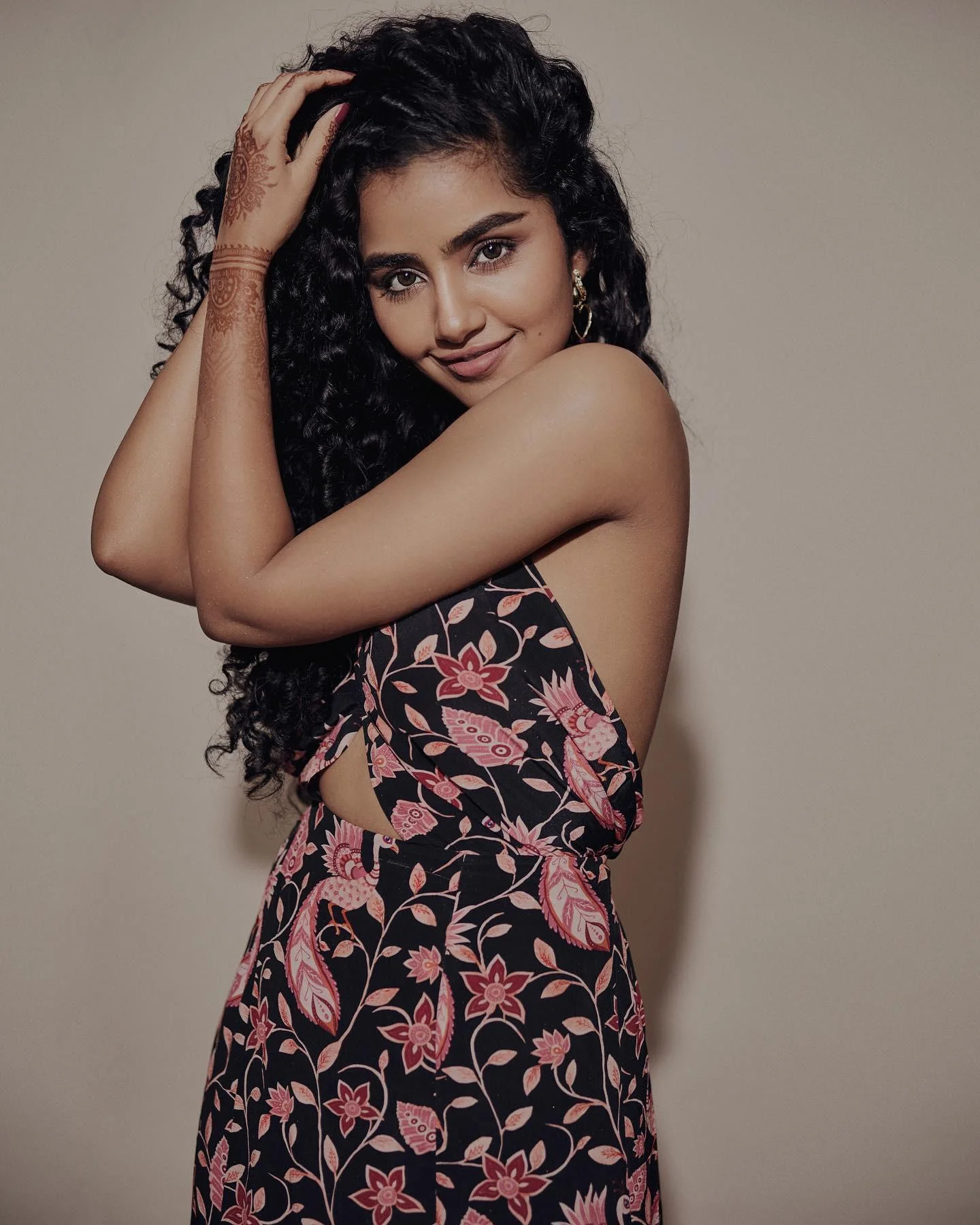 Anupama Parameswaran in Stylish Floral Dress Hd Wallpaper