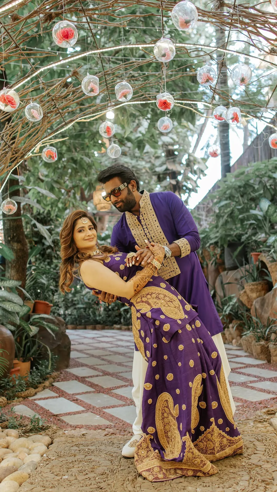 Arti Singh sharing a sweet moment with her partner outdoors