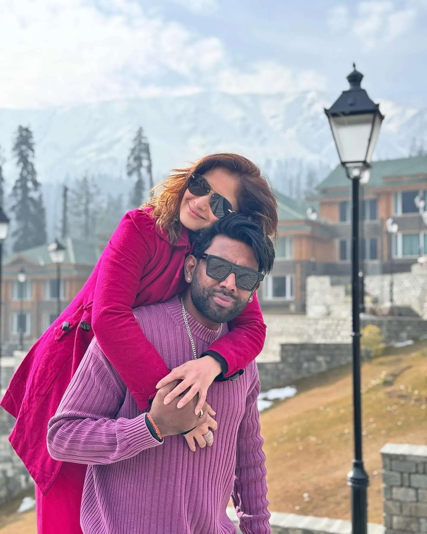 Arti Singh enjoys a scenic winter trip wrapped in pink dress