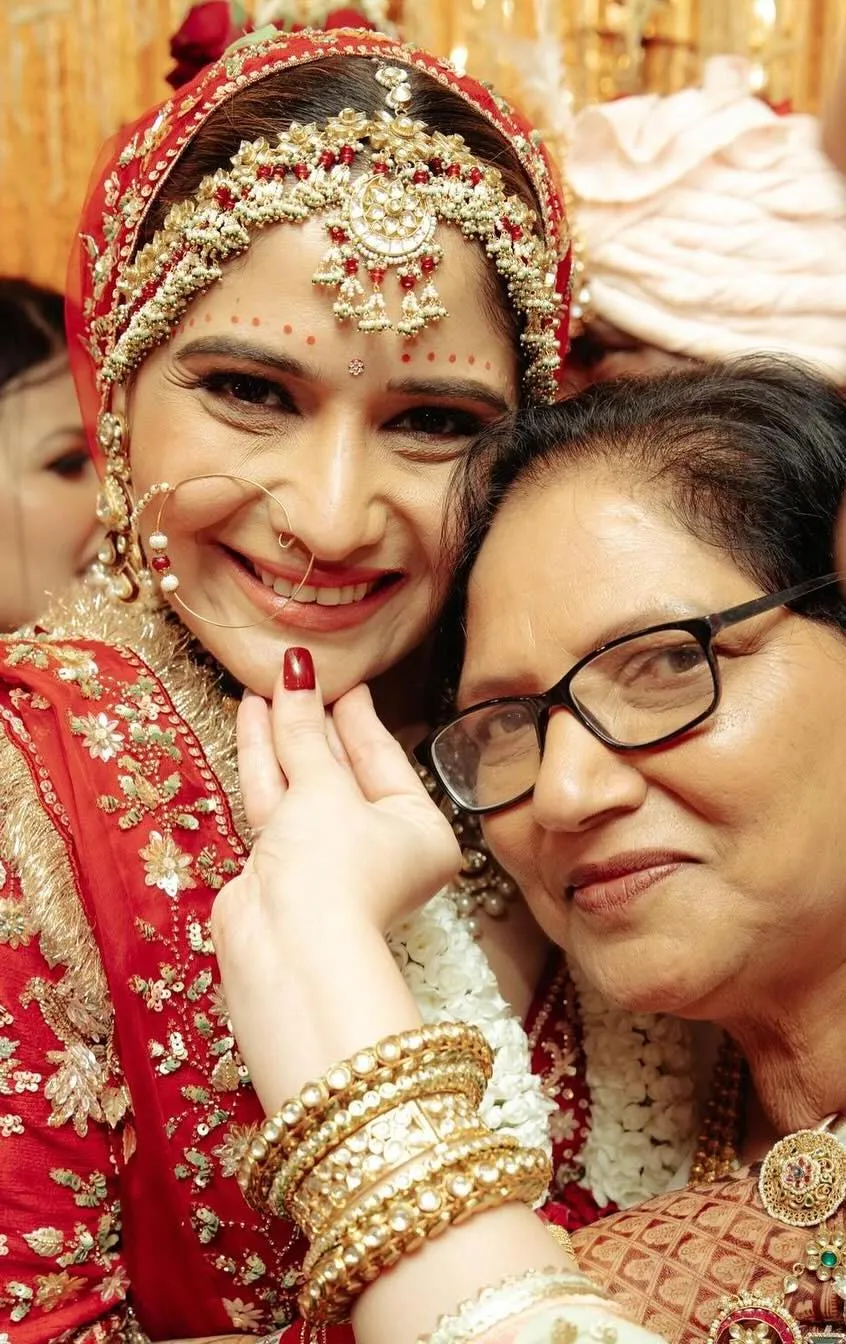 Arti Singh poses with a smile beside her beloved mother
