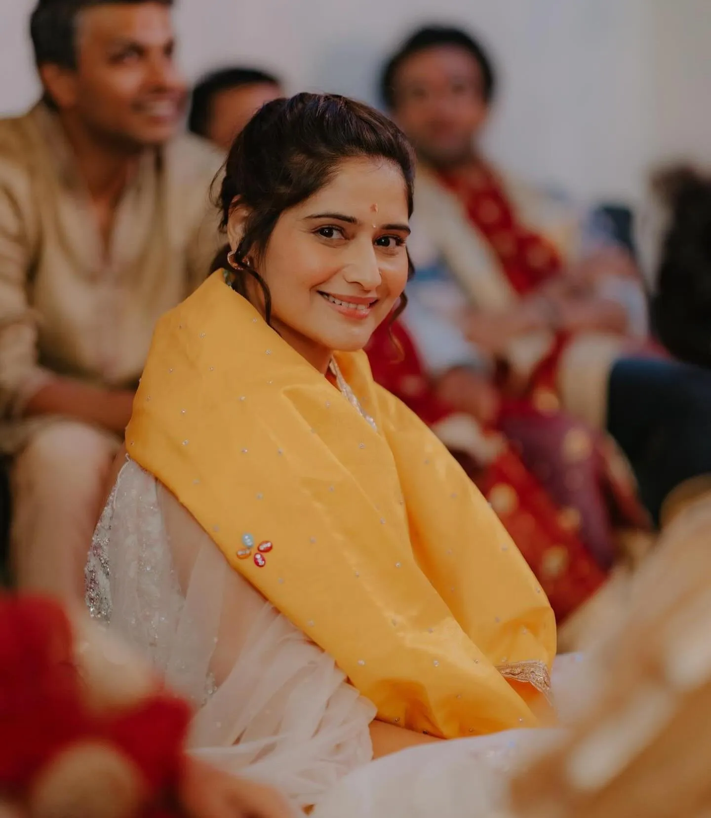 Arti Singh smiles sweetly in a candid family celebration