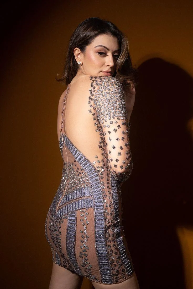 Hansika Motwani in a sparkling blue Outfit HD wallpaper