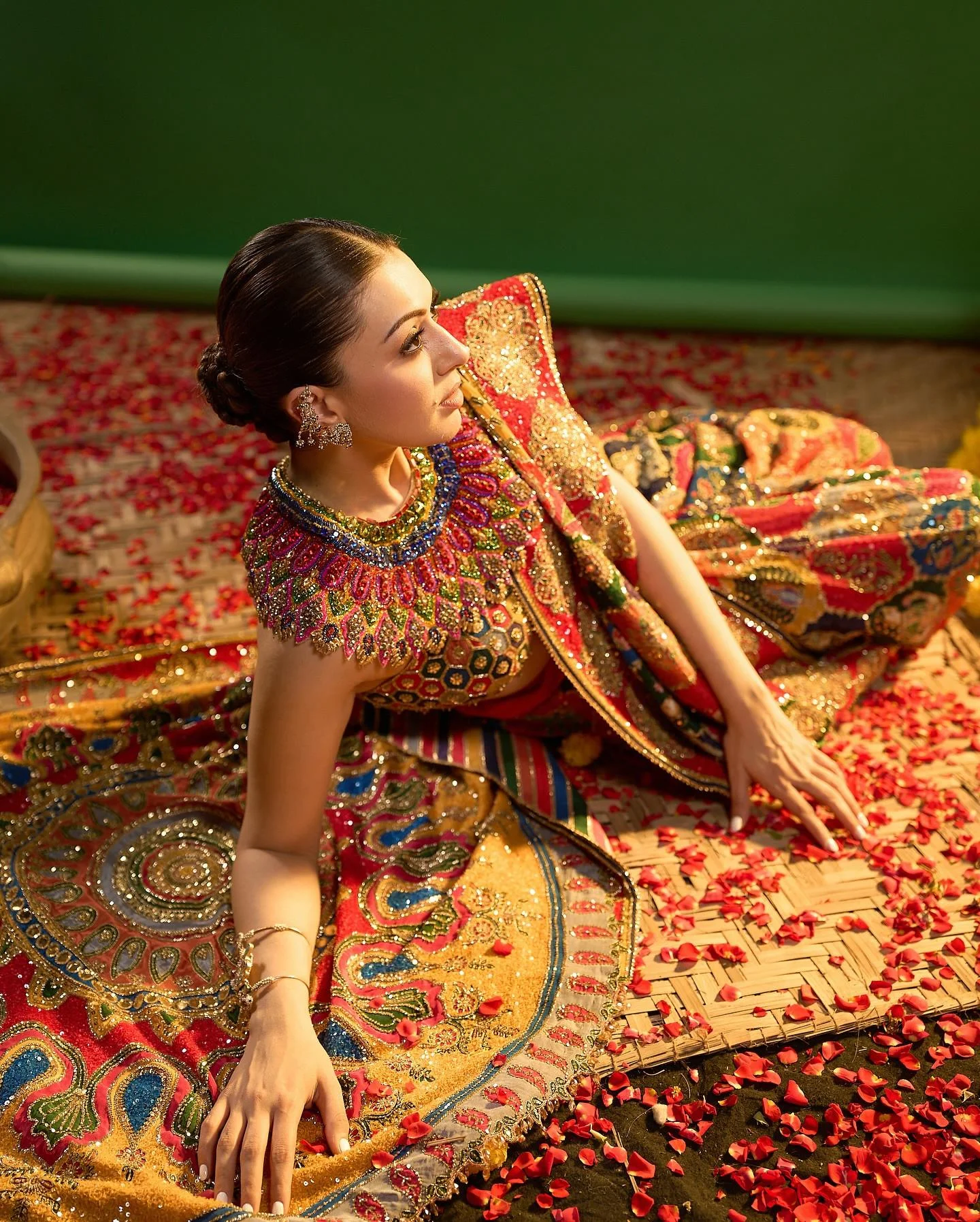 Hansika Motwani in Festive Traditional Saree Hd Image