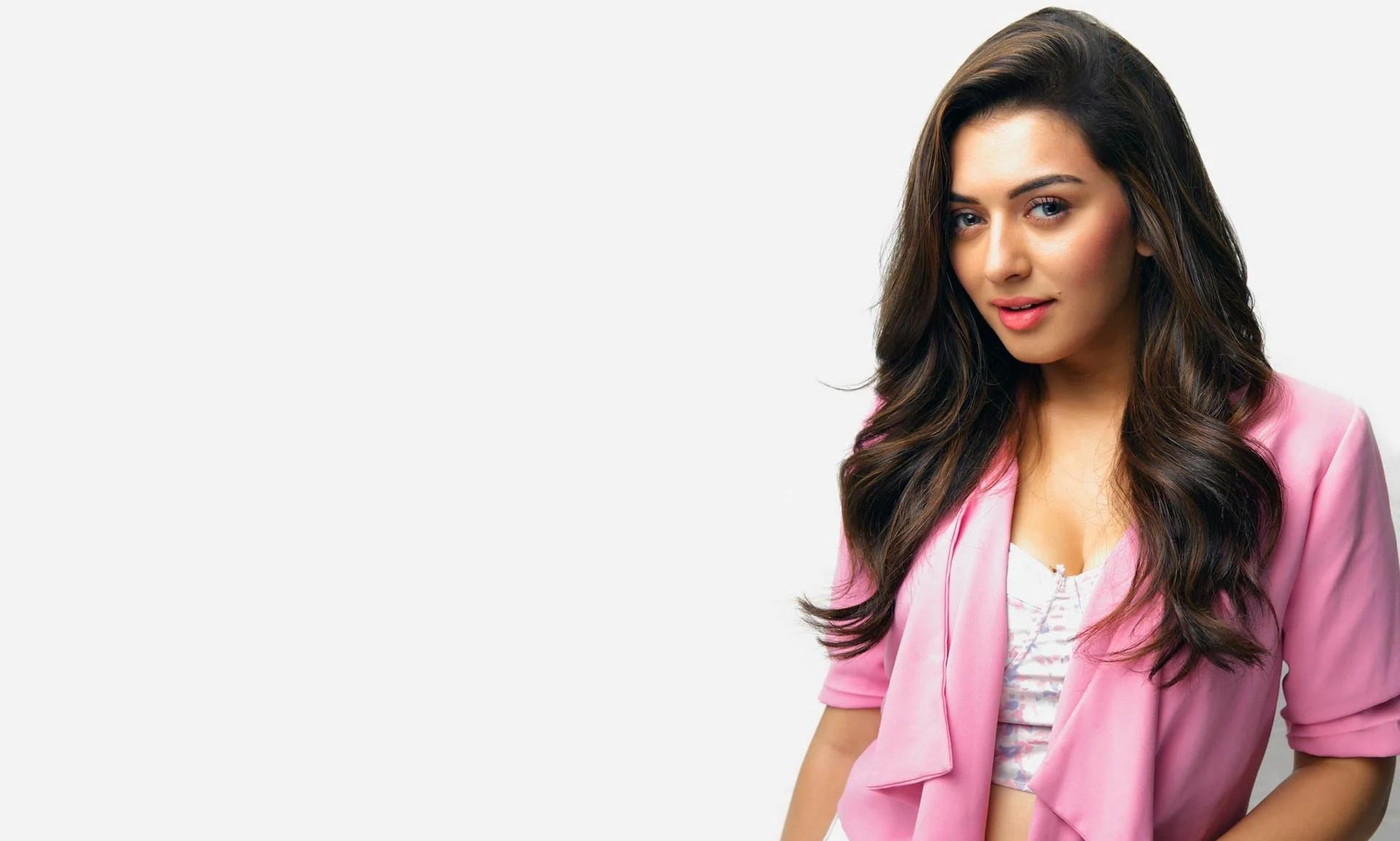 Hansika Motwani in Pastel Pink Hd Wallpaper