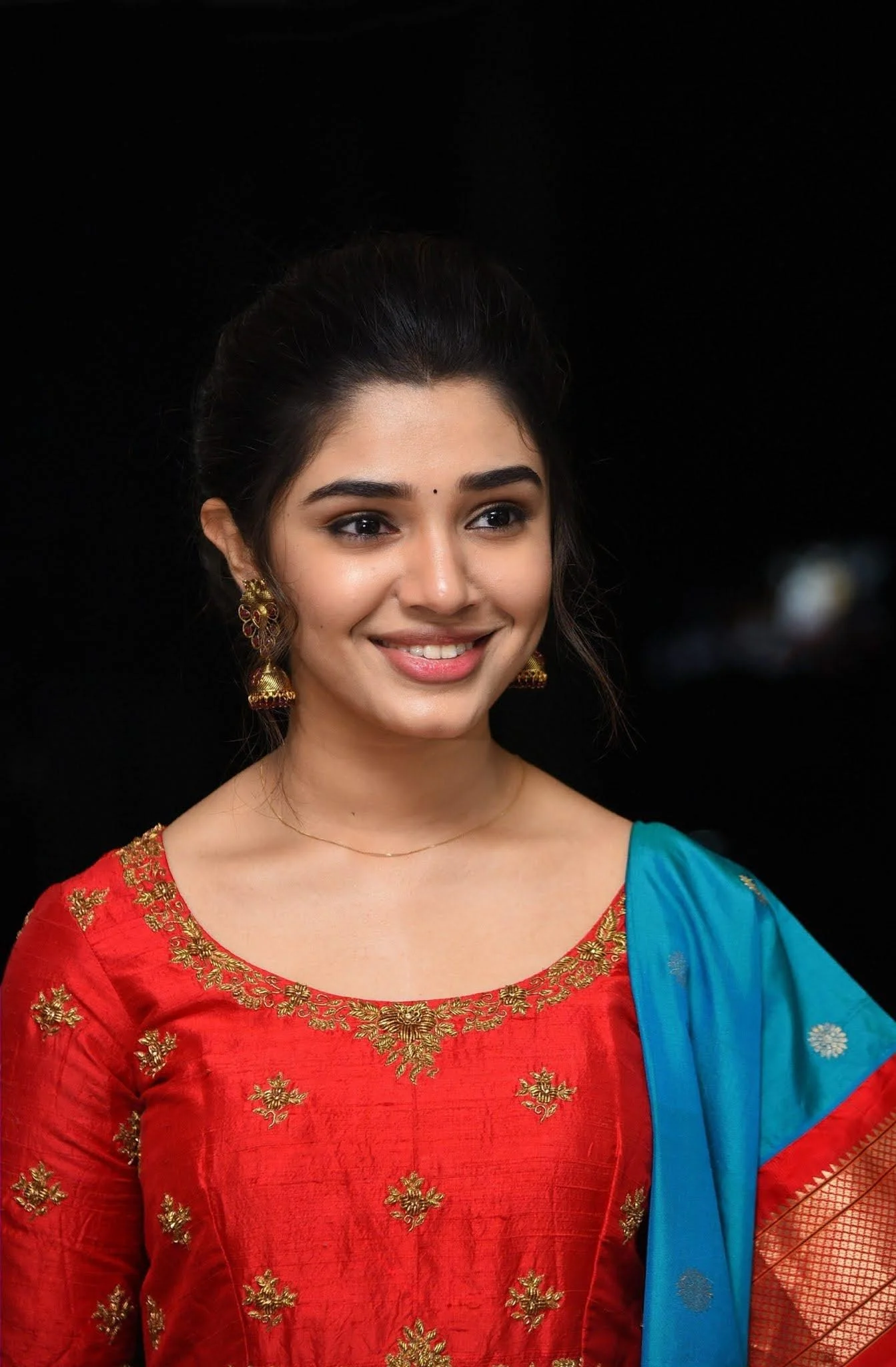 Krithi Shetty Cute in Red Chudi Hd Wallpaper