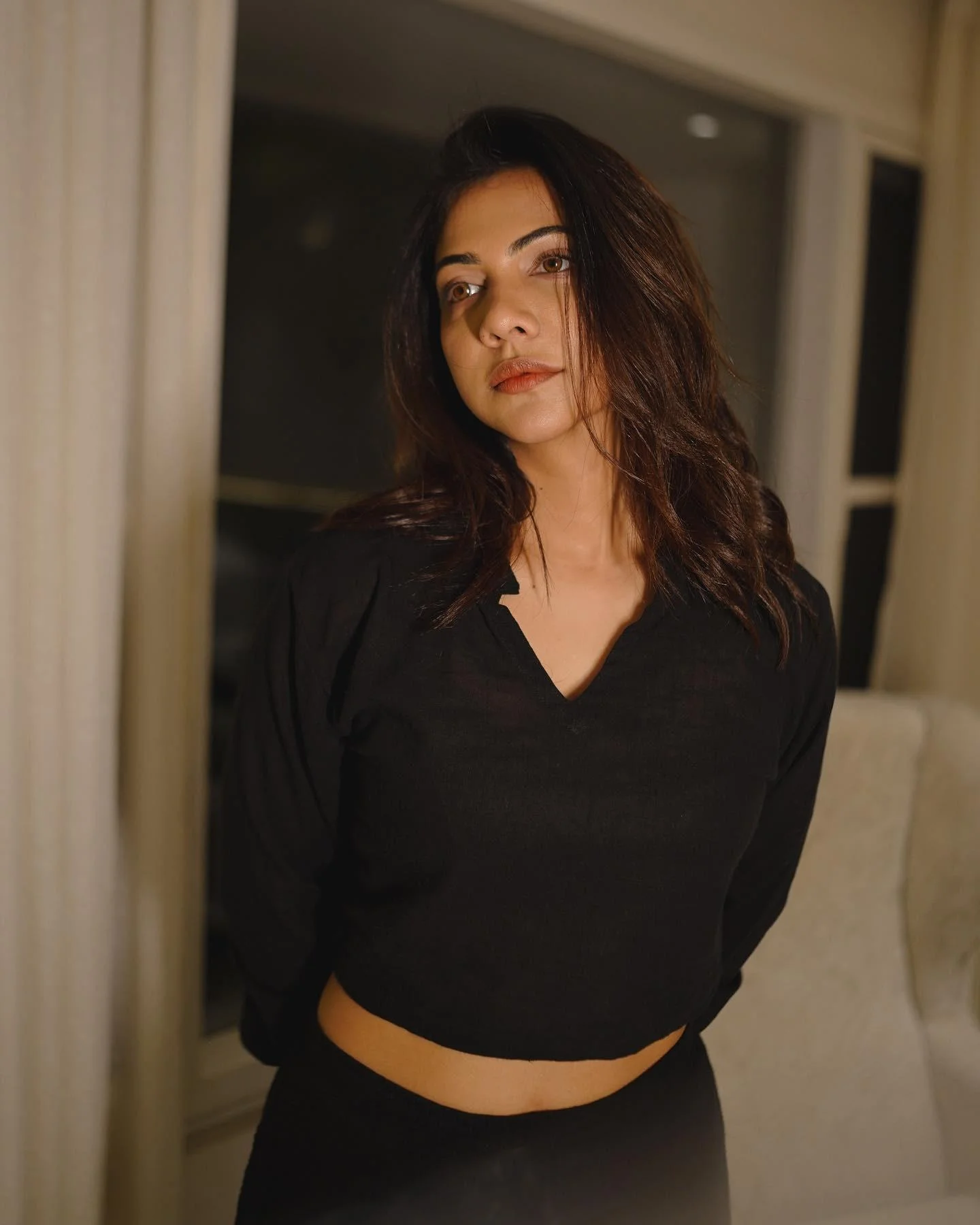 Actress Madonna Sebastian in Black Shirt Hd Image