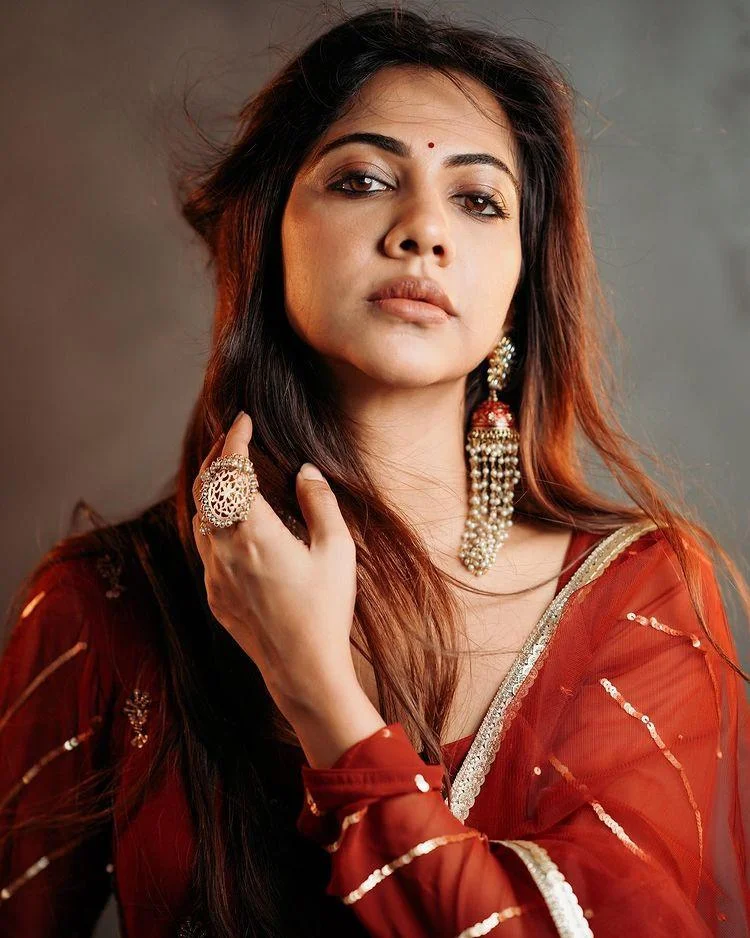 Madonna Sebastian Beauty in Red gown Hd Image