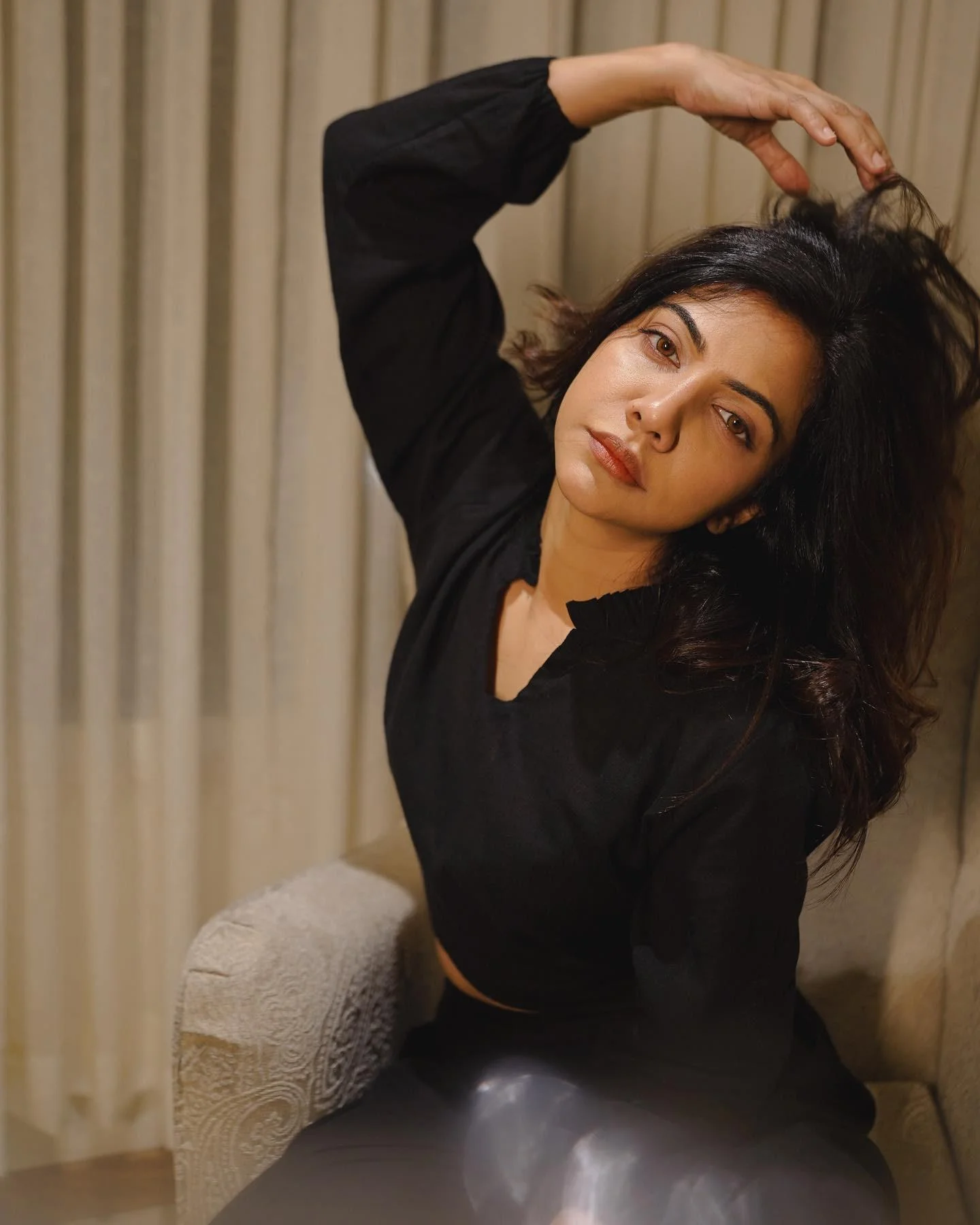 Madonna Sebastian in Black Shirt Hd Image