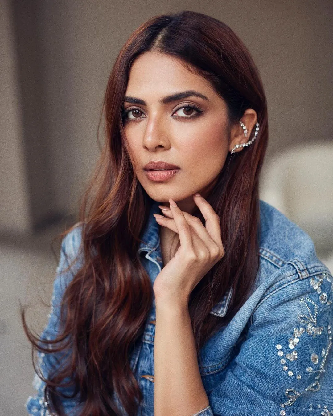 Attractive Malavika Mohanan in Denim Jacket Casual Look
