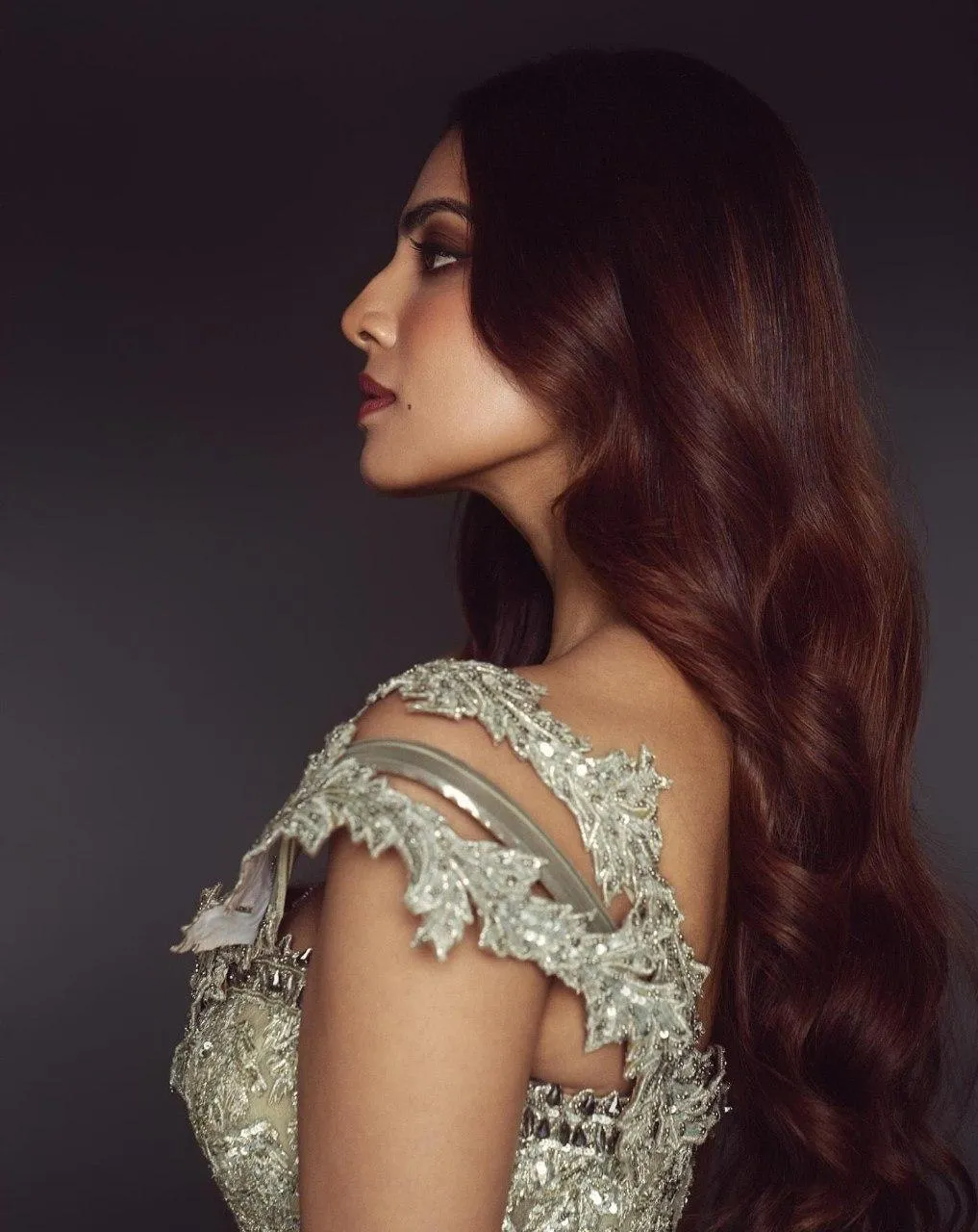Attractive Malavika Mohanan in Glitter Gown with Side Look