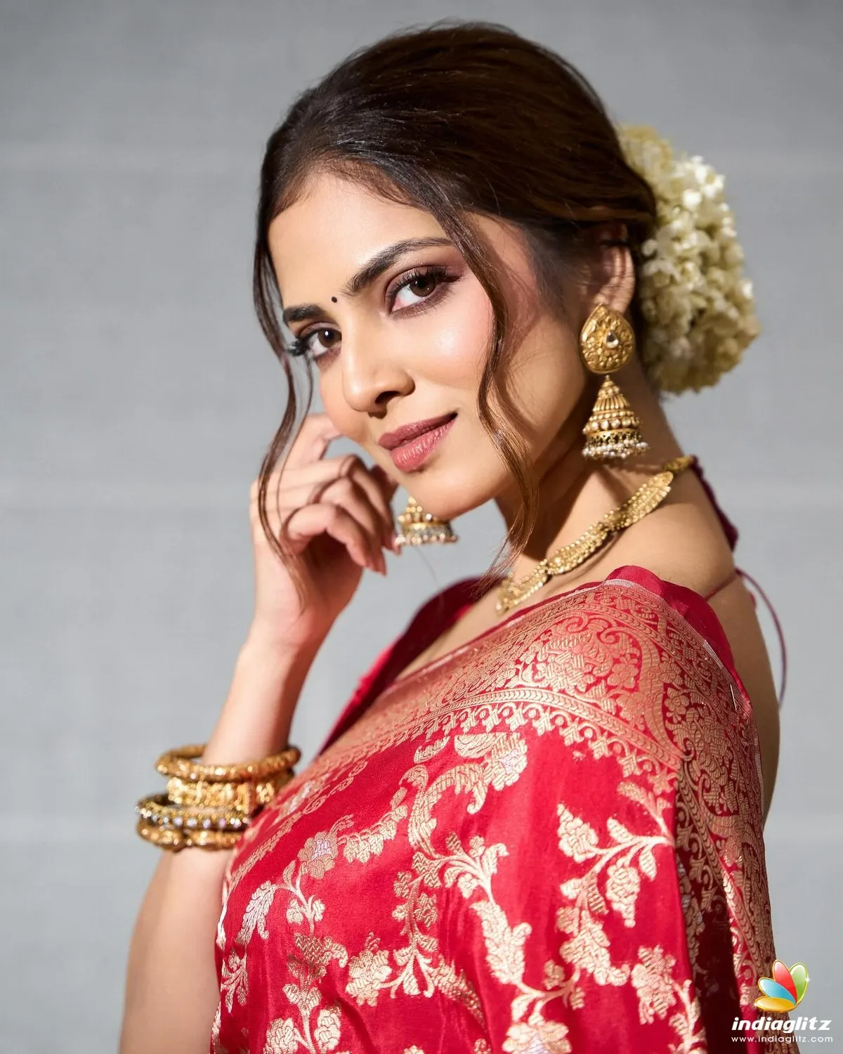 Attractive Malavika Mohanan Shines in Pink Saree Look Image