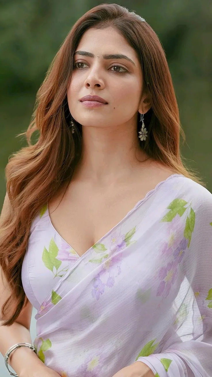 Beautiful Malavika Mohanan Attractive Stunning Floral Print