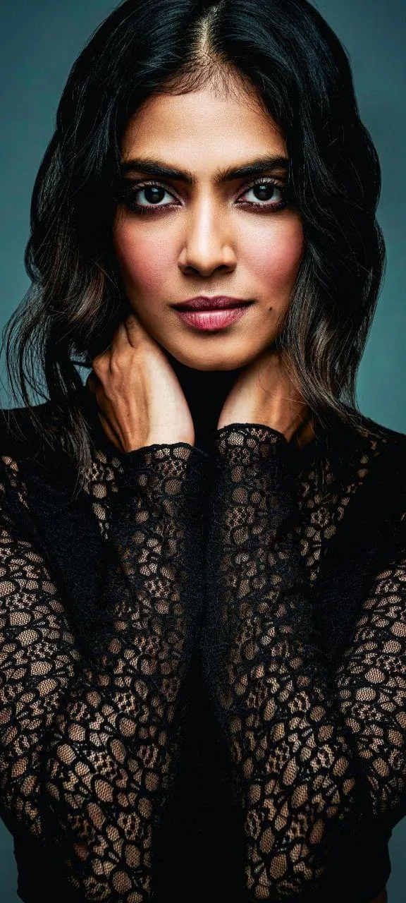 Beautiful Malavika Mohanan Chic Black Outfit Elegant Pose
