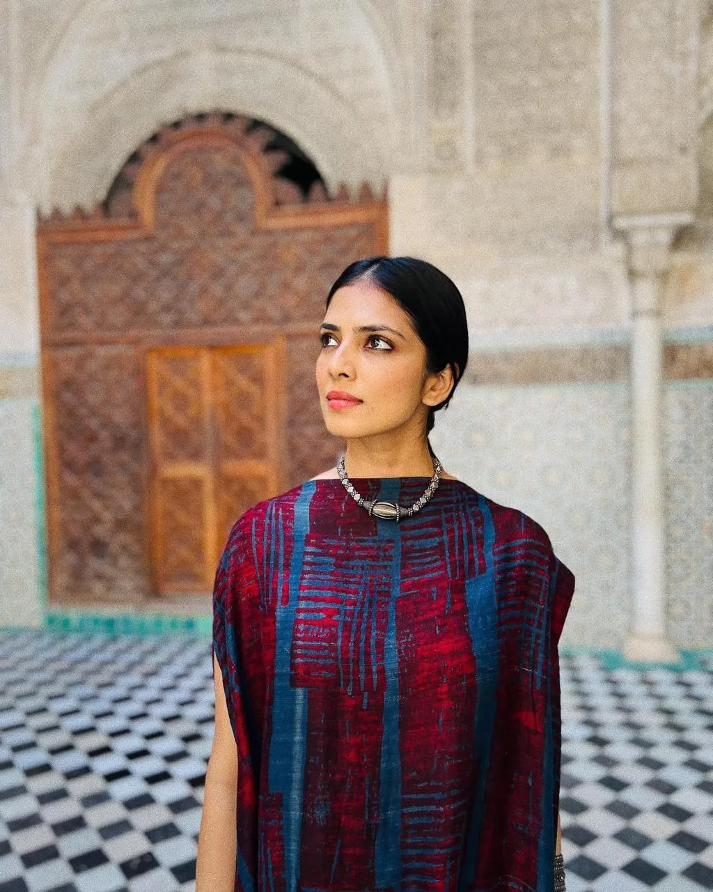 Beautiful Malavika Mohanan Chic Look in Ethnic Patterned