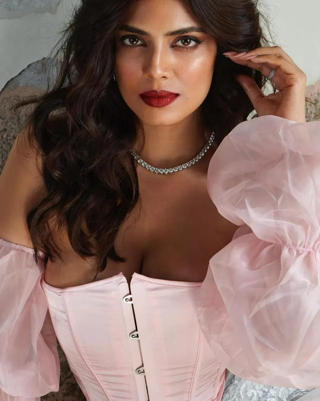 Beautiful Malavika Mohanan Face Closeup with Styled Curls