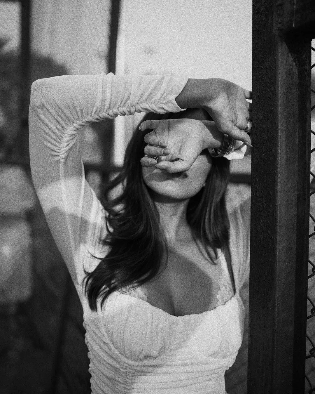 Beautiful Malavika Mohanan in Black and White Artistic Photo