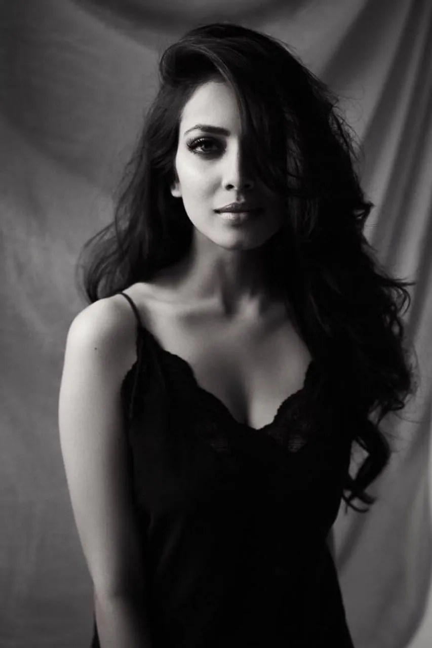Beautiful Malavika Mohanan in Black and White Close Up Image