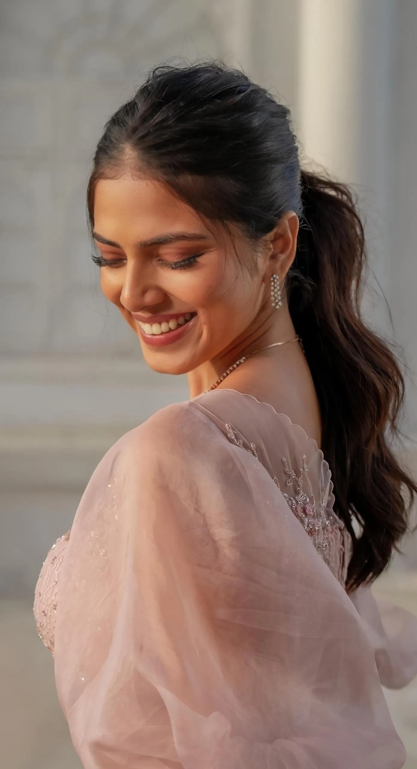 Beautiful Malavika Mohanan in Pink Attire with Soft Glow