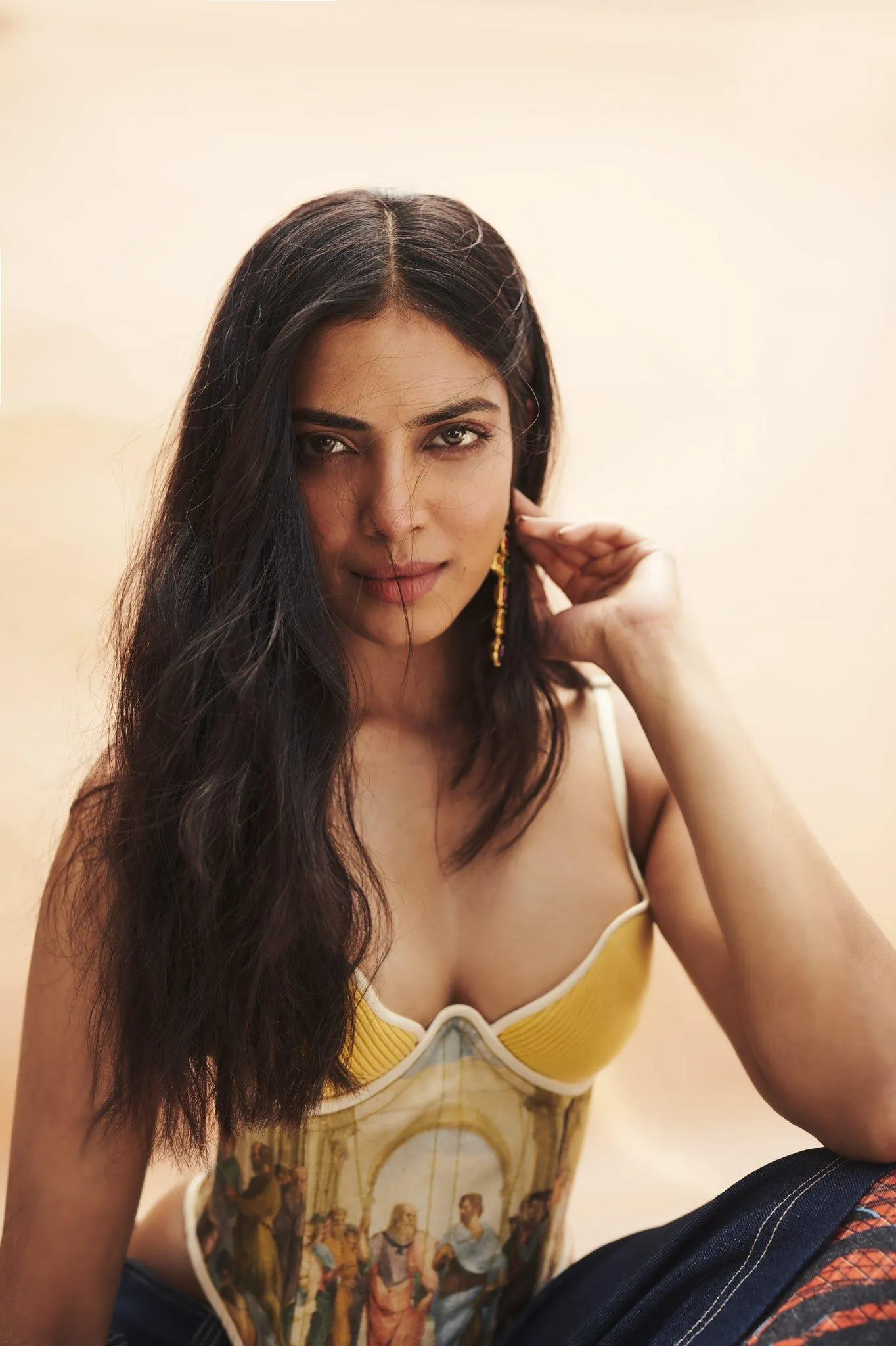 Casual Pose by Malavika Mohanan with Long Flowing Hair Image