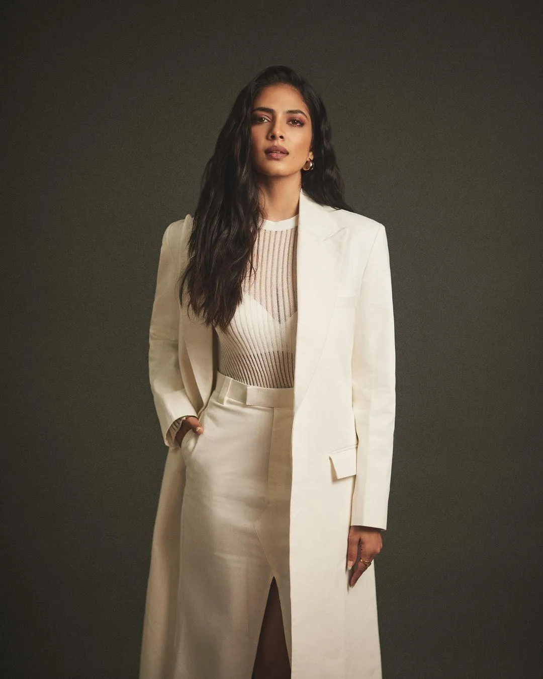 Charming Malavika Mohanan Chic Blazer Look Fashion Shoot
